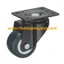 roda pu black 2 inch plat hidup