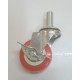 Roda PU Merah Non Bearing CASTER Taiwan Drat Rem