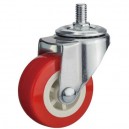 Roda PU Merah Non Bearing CASTER Taiwan 2 Inch Drat Hidup