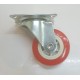 Roda PU Merah Non Bearing 2" CASTER Taiwan Plat Hidup