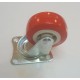 Roda PU Merah Non Bearing 2" CASTER Taiwan Plat Hidup