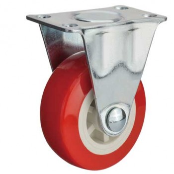 Roda PU Merah Non Bearing 2" CASTER Taiwan Plat Mati